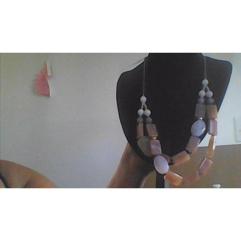J.JILL ROSE QUARTZ STONE NECKLACE SLIDE ADJUSTABLE